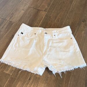 Kancan Women's White Distressed Denim Shorts